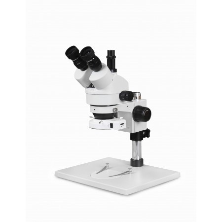 VS-1AF-IFR07 Simul-Focal Trinocular Zoom Stereo Microscope - 0.7X-4.5X Zoom Range, 144-LED Ring Light