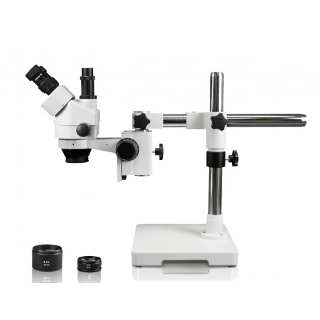 VS-3FZ Simul-Focal Trinocular Zoom Stereo Microscope - 0.7X - 4.5X Zoom Range, 0.5X & 2.0X Auxiliary Lenses