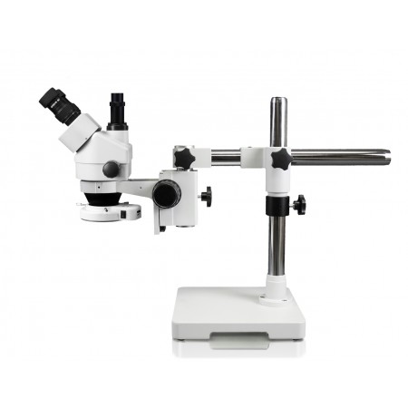 VS-3F-IFR07 Simul-Focal Trinocular Zoom Stereo Microscope - 0.7X - 4.5X Zoom Range, 144-LED Ring Light