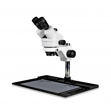 VS-10F Simul-Focal Trinocular Zoom Stereo Microscope - 0.7X - 4.5X Zoom Range