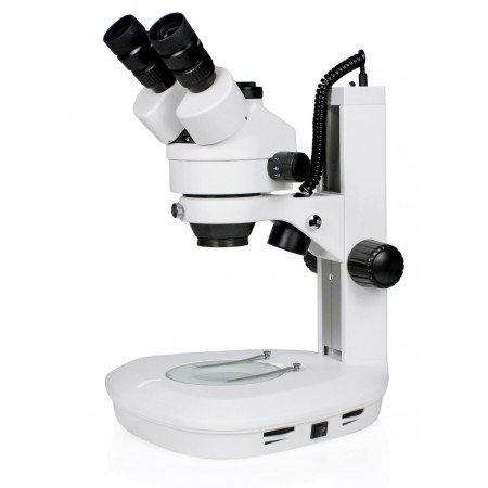 VS-2F Simul-Focal Trinocular Zoom Stereo Microscope, 0.7X-4.5X Zoom Range, Corded LED Illumination