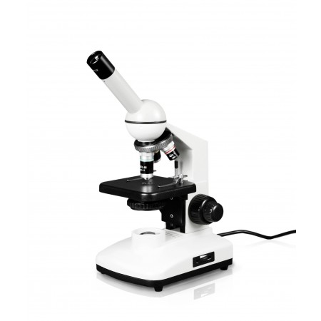 Vision Scientifc ME150 Monocular Compound Microscope, 10x WF & 20x WF Eyepieces, 40x—800x Magnification, LED Illumination with Control, 0.65 N.A. Condenser, Coaxial Coarse & Fine Focus, Plain Stage