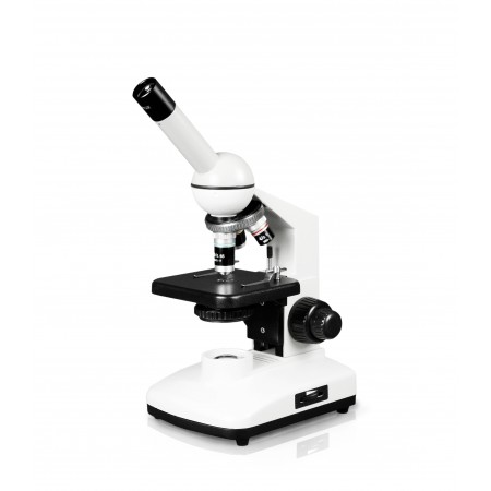 Vision Scientific ME150 Monocular Compound Microscope, 10x WF & 20x WF Eyepieces, 40x—800x Magnification, LED Illumination with Control, Coaxial Coarse & Fine Focus, Plain Stage, Rechargeable Battery