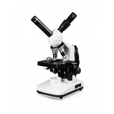 Vision Scientific ME151 Dual View Compound Microscope, 10x WF & 20x WF Eyepieces, 40x—2000x Magnification, LED Illumination, 1.25 NA Abbe Condenser, Coaxial Coarse & Fine Focus, Mechanical Stage