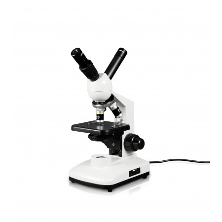 Vision Scientific ME150 Dual View Compound Microscope, 10x WF & 20x WF Eyepieces, 40x—800x Magnification, LED Illumination with Control, 0.65 N.A. Condenser, Coaxial Coarse & Fine Focus, Plain Stage