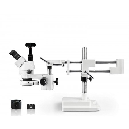 VS-5FZ-IFR07-5607NS Simul-Focal Trinocular Zoom Stereo Microscope - 0.7X - 4.5X Zoom Range, 0.5X & 2.0X Auxiliary Lenses, 144-LED Ring Light, 16MP Digital Camera
