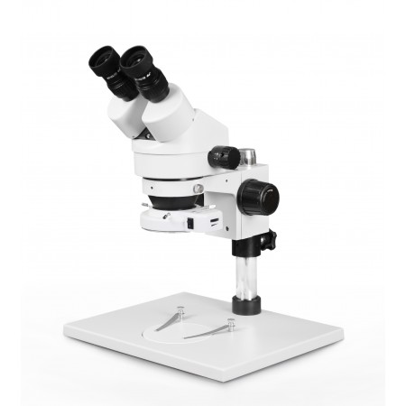 VS-1AE-IFR07 Binocular Zoom Stereo Microscope - 0.7X-4.5X Zoom Range, 144-LED Ring Light