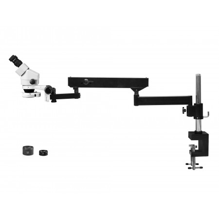 VS-8EZ-IFR07 Binocular Zoom Stereo Microscope - 0.7X - 4.5X Zoom Range, 0.5X & 2.0X Auxiliary Lenses, 144-LED Ring Light
