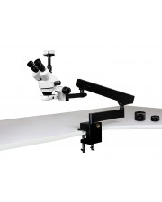 VS-7FZ-IFR07-10N Simul-Focal Trinocular Zoom Stereo Microscope - 0.7X - 4.5X Zoom Range, 0.5X & 2.0X Auxiliary Lenses, 144-LED Ring Light, 10MP Digital Eyepiece Camera 