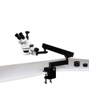 VS-7FZ-IFR07-3N Simul-Focal Trinocular Zoom Stereo Microscope - 0.7X - 4.5X Zoom Range, 0.5X & 2.0X Auxiliary Lenses, 144-LED Ring Light, 3MP Digital Eyepiece Camera 