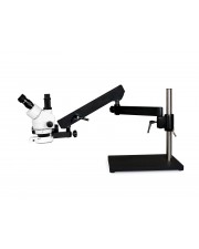 VS-9F-IFR07 Simul-Focal Trinocular Zoom Stereo Microscope - 0.7X - 4.5X Zoom Range, 144-LED Ring Light 