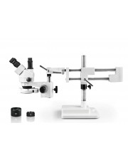 VS-5FZ-IFR07 Simul-Focal Trinocular Zoom Stereo Microscope - 0.7X - 4.5X Zoom Range, 0.5X & 2.0X Auxiliary Lenses, 144-LED Ring Light 