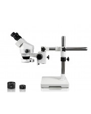VS-3EZ-IFR07 Binocular Zoom Stereo Microscope - 0.7X - 4.5X Zoom Range, 0.5X & 2.0X Auxiliary Lenses, 144-LED Ring Light 