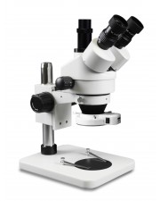 VS-1F-IFR07 Simul-Focal Trinocular Zoom Stereo Microscope - 0.7X-4.5X Zoom Range, 144-LED Ring Light 