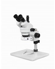 VS-1AF-IFR07 Simul-Focal Trinocular Zoom Stereo Microscope - 0.7X-4.5X Zoom Range, 144-LED Ring Light 