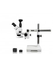 VS-3FZ-IFR07-3N Simul-Focal Trinocular Zoom Stereo Microscope - 0.7X - 4.5X Zoom Range, 0.5X & 2.0X Auxiliary Lenses, 144-LED Ring Light, 3MP Digital Eyepiece Camera 