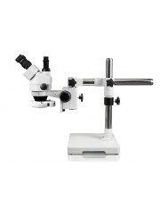 VS-3F-IFR07 Simul-Focal Trinocular Zoom Stereo Microscope - 0.7X - 4.5X Zoom Range, 144-LED Ring Light 