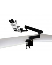 VS-7F-IFR07 Simul-Focal Trinocular Zoom Stereo Microscope - 0.7X - 4.5X Zoom Range, 144-LED Ring Light 