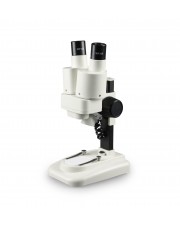 VMG0004-E2 Plastic Stereo Microscope, Upright Binocular Head, 10X & 20X Eyepieces, Coarse Focusing, LED Illumination, Battery Operated 