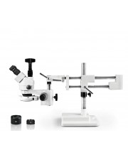 VS-5FZ-IFR07-5607NS Simul-Focal Trinocular Zoom Stereo Microscope - 0.7X - 4.5X Zoom Range, 0.5X & 2.0X Auxiliary Lenses, 144-LED Ring Light, 16MP Digital Camera 