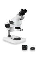 VS-1EZ-IFR07 Binocular Zoom Stereo Microscope - 0.7X-4.5X Zoom Range, 0.5X & 2.0X Auxiliary Lenses, 144-LED Ring Light 