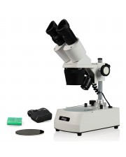 VMS0002-RC-123 Binocular Stereo Microscope, 10X,  20X & 30X Magnification, Rechargeable Cordless LED Illumination 